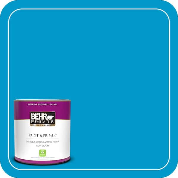 BEHR PREMIUM PLUS 1 qt. #550B-6 Isle of Capri Eggshell Enamel Low Odor Interior Paint & Primer