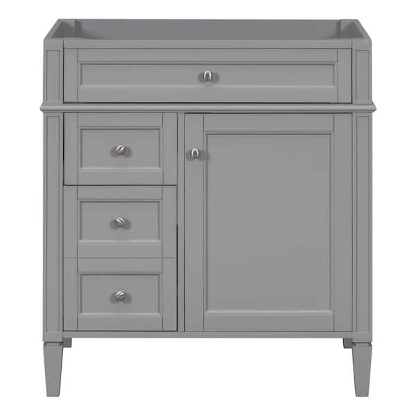 29.3 in. Bath Vanity Cabinet Without Top in Gray Unassembled