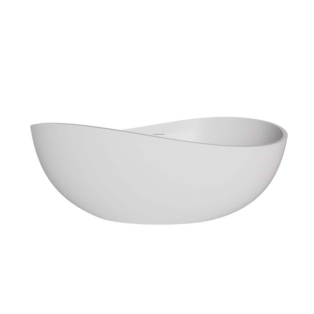 63 in. x 37 in. Soaking Bathtub with Center Drain in White