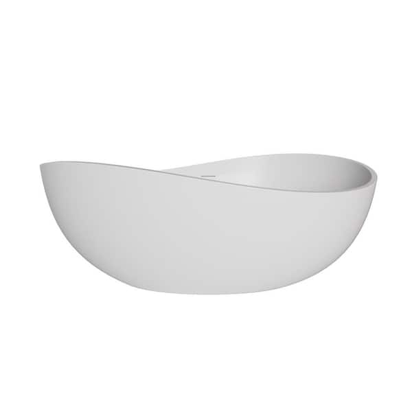 Unbranded 63 in. x 37 in. Soaking Bathtub with Center Drain in White