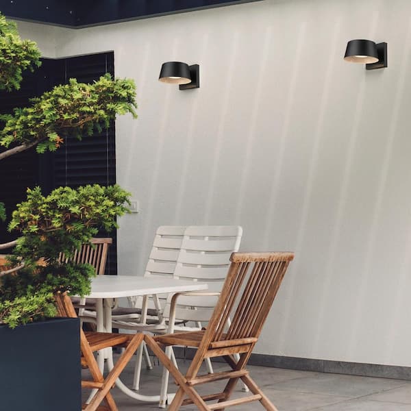 Maisel Matte Black Modern Indoor/Outdoor Integrated LED 1-Light Wall Sconce