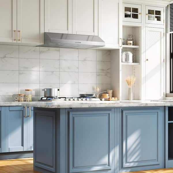 36 in. 400 CFM Ducted Under Cabinet Range Hood in Stainless Steel with Dual Motor and Push Button Control, Low Noise