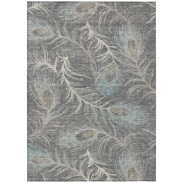 Chantille Machine Washable Indoor/Outdoor Abstract ACN3147 Gray 5 ft. x 7 ft. 6 in. Area Rug
