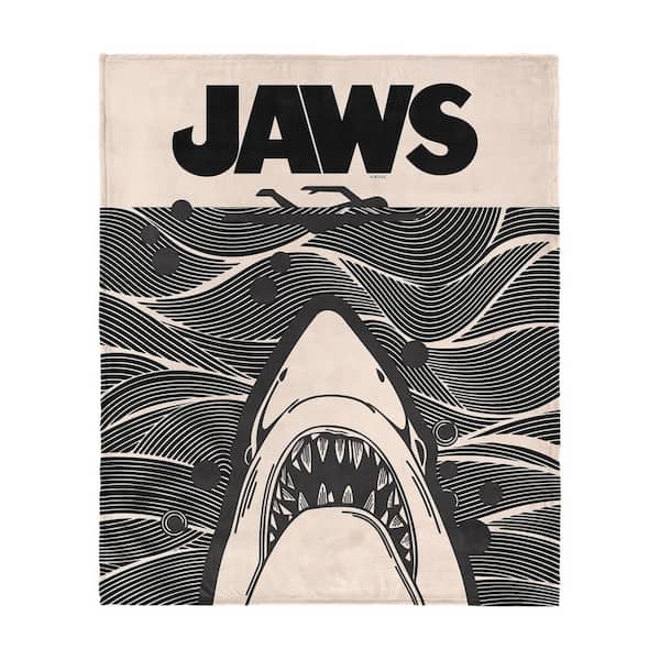 Jaws Duotone Poster Silk Touch Throw Blanket 40x50 inches