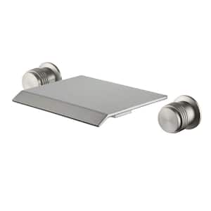 Eleanor Double-Handle Wall Mounted Faucet in Brushed Nickel for Bathroom, Vanity, Laundry (1-Pack)