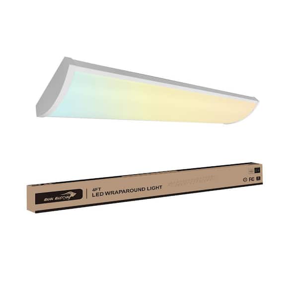 4 ft. 6210 Lumens Integrated LED Wraparound Light Garage Light Shop Light Office White Warehouse Lighting 5000K Daylight