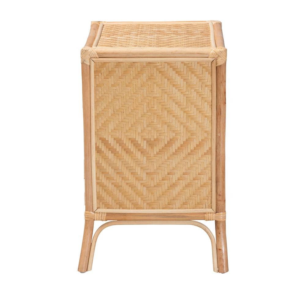 Danna Natural Brown Rattan Bohemian Night Table