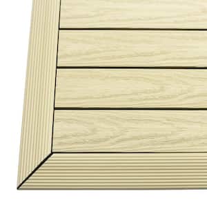 1/6 ft. x 1 ft. Quick Deck Composite Deck Tile Outside Corner Fascia in Sahara Sand (2-Pieces/Box)