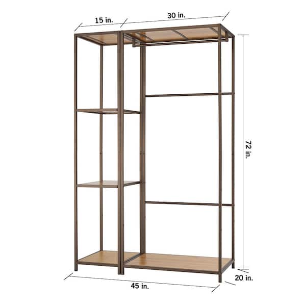 TRINITY 20 in. D x 45 in. W x 72 in. H Bronze Anthracite Modular Bamboo Closet System