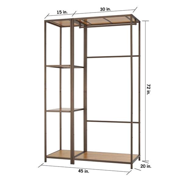 Trinity 20 In D X 45 In W X 72 In H Bronze Anthracite Modular Bamboo Closet System Tbfpra 2704 The Home Depot