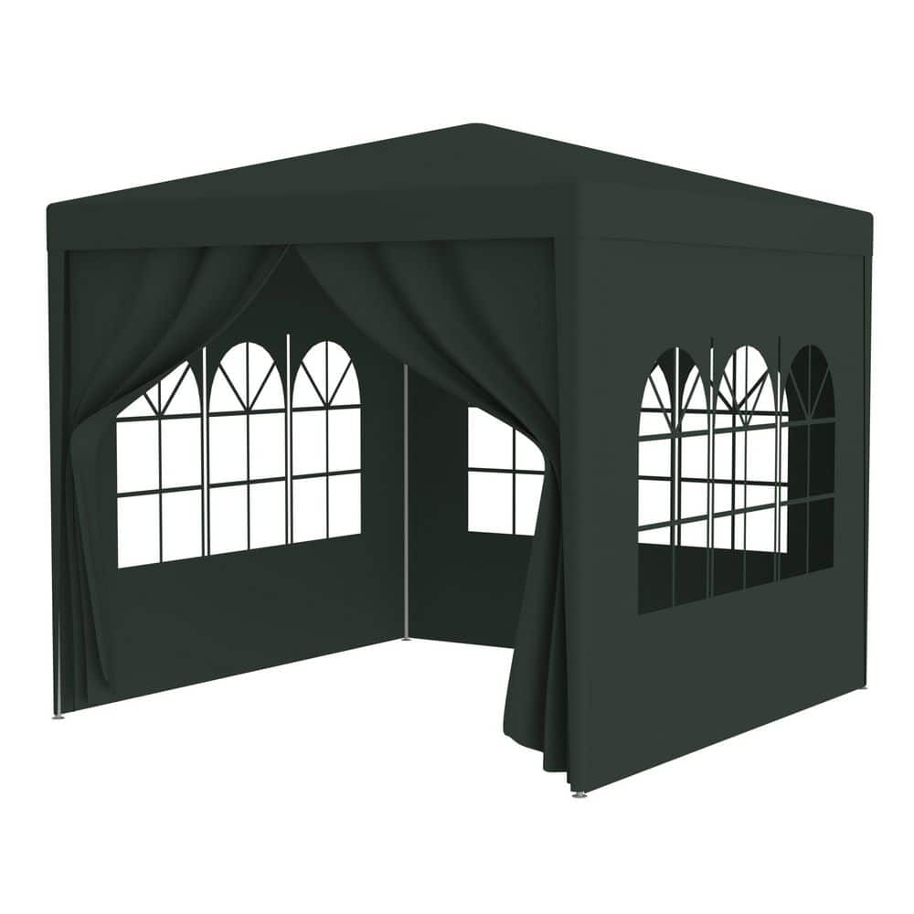 10 ft. x 10 ft. Green Outdoor Party Tent Canopy with Removable Walls