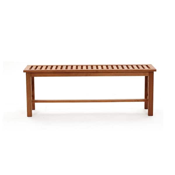 LuxenHome Carmel 47 in. W Wood Outdoor Dining Bench