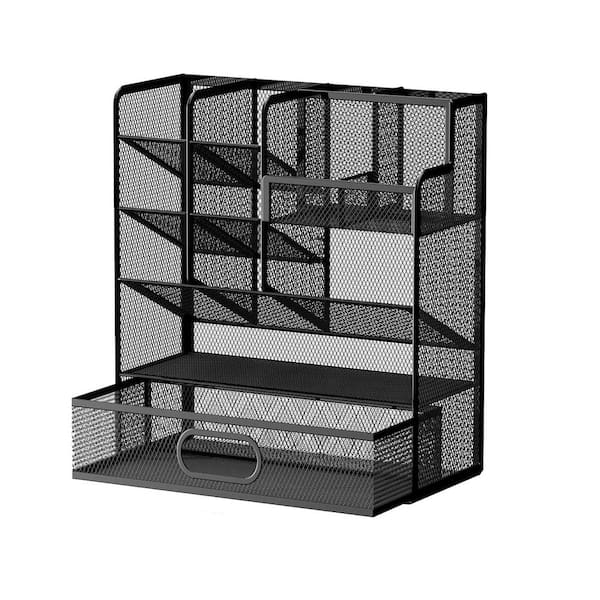 Pen Organizer for Desk Multi Functional Pencil Holder with Drawer Large Capacity Storage for Office Home Supplies