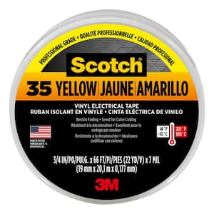 Scotch 3/4 in. x 66 ft. x 0.007 in. #35 Electrical Tape, Yellow (Case of 5)