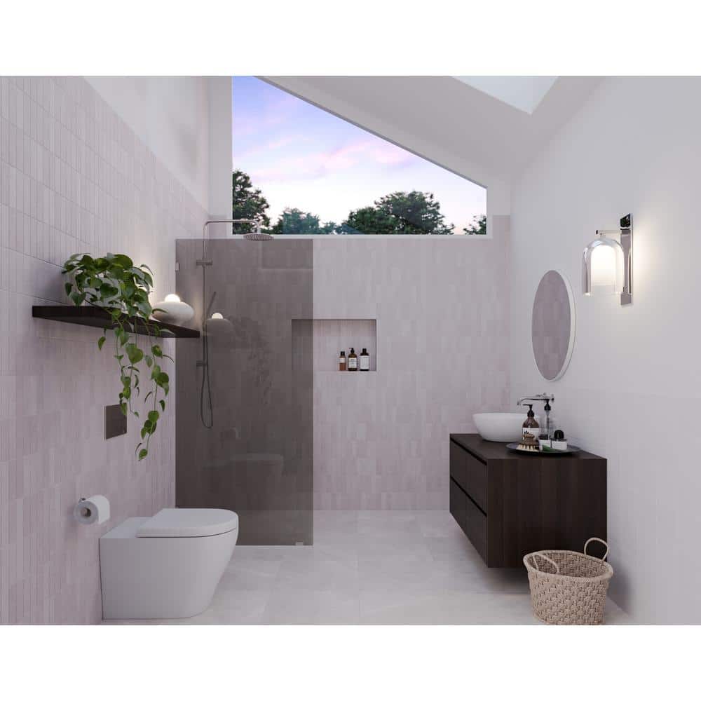 Ursa 30" x 78" Frameless Gray Tinted Glass Shower Panel with Polished Nickel Hardware