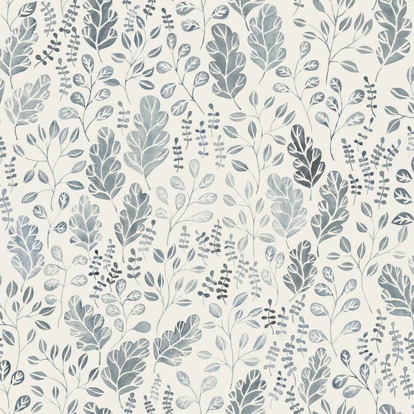 A-Street Prints Isha Blue Leaf Wallpaper Sample 2948-27013SAM - The ...