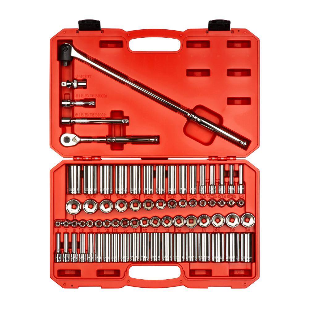 TEKTON 3 8 In Drive 6 Point Socket And Ratchet Set 73 Piece 1 4 1 In 