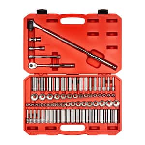 3/8 Inch Drive 6-Point Socket & Ratchet Set, 73-Piece (1/4-1 in., 6-24 mm)