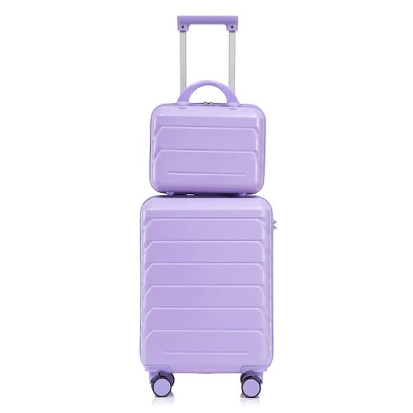 2-Pieces Blue/Purple ABS Plastic Luggage Set with Combination Lock