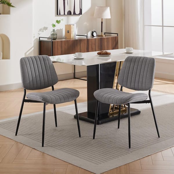 Clihome Modern Linen Gray Dining Chairs (Set of 2)