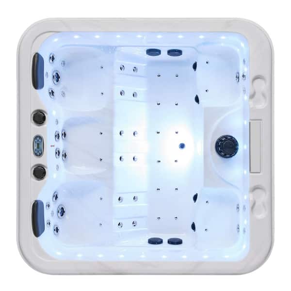 Luxury Spas Social 5-Person 47-Jet 240 Volt, Hot Tub with Cloud