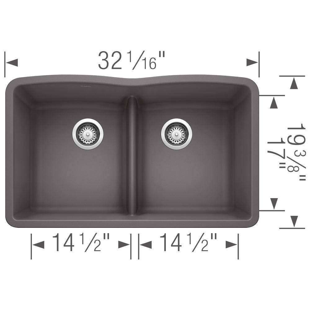 Cinder Stone Double Bowl Undermount Kitchen Sink