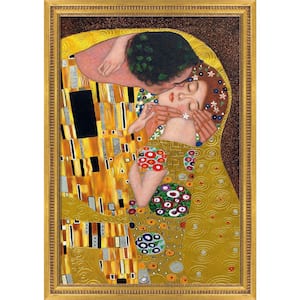 The Kiss (Luxury Line) by Gustav Klimt Versailles Gold Queen Framed People Oil Painting Art Print 29 in. x 41 in.
