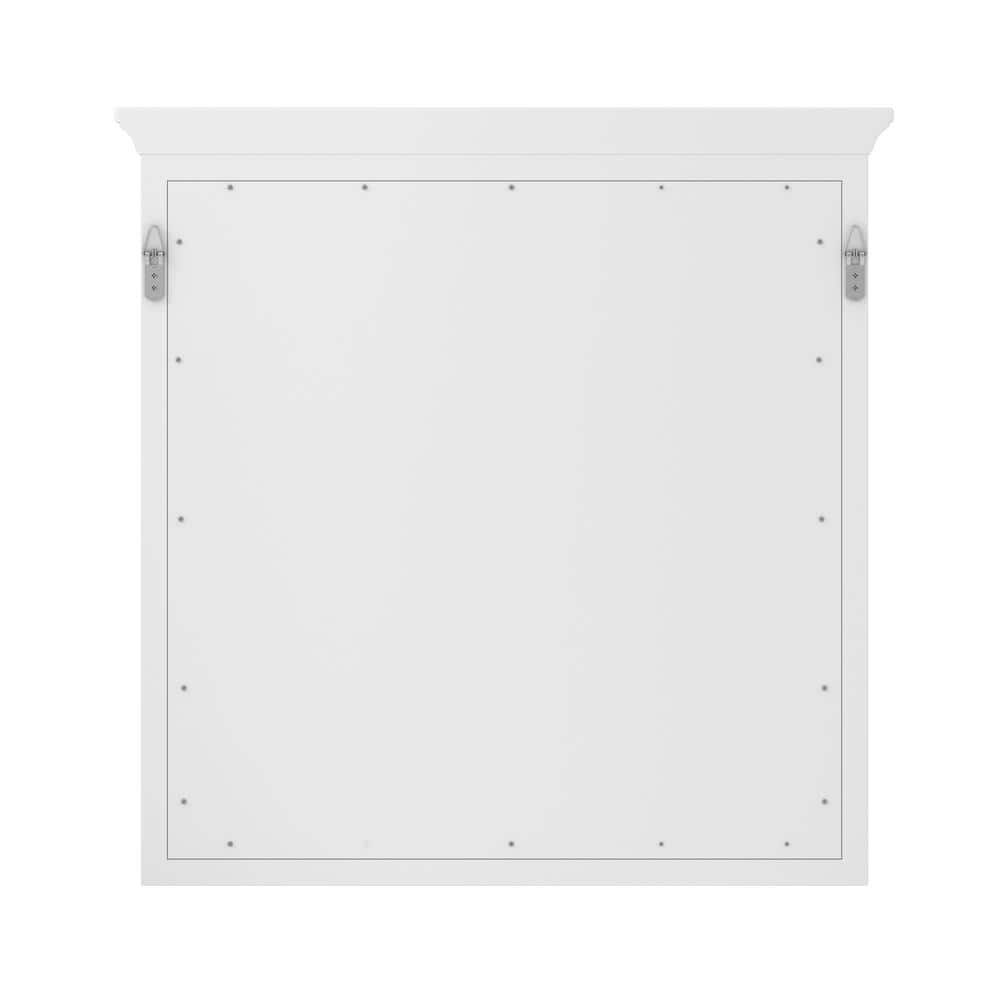 Hollis White Wood 32" x 32" Bathroom Vanity Mirror