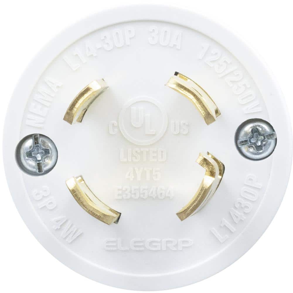 ELEGRP 30-Amp Black and White Single Outlet