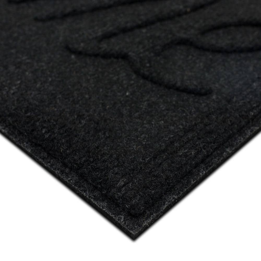 Big Welcome Black Outdoor Recycled Rubber Door Mat
