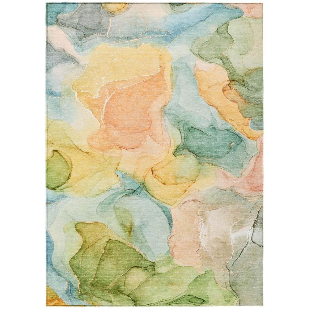 Blue 8 ft. x 10 ft. Abstract Indoor / Outdoor Area Rug price history on PriceWatchPro