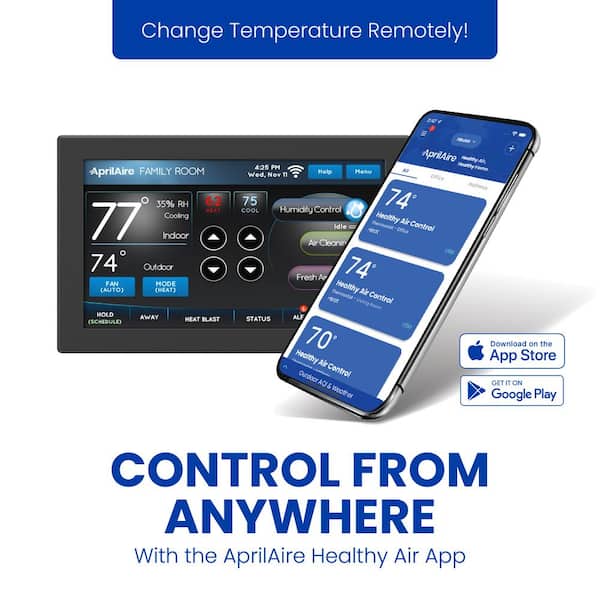AprilAire - 7-Day Universal Wi-Fi Programmable Thermostat with Color Touchscreen, Compatible with Amazon Alexa and Google Assistant