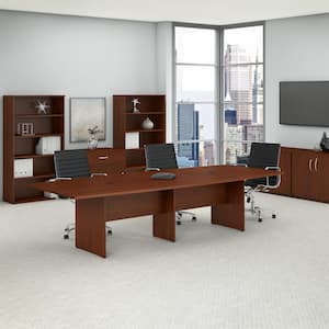 119.21 in. Boat Top Hansen Cherry Conference Table Desk