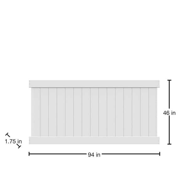 Barrette Outdoor Living Bryce 4 ft. H x 8 ft. W White Vinyl Fence Panel (Unassembled)