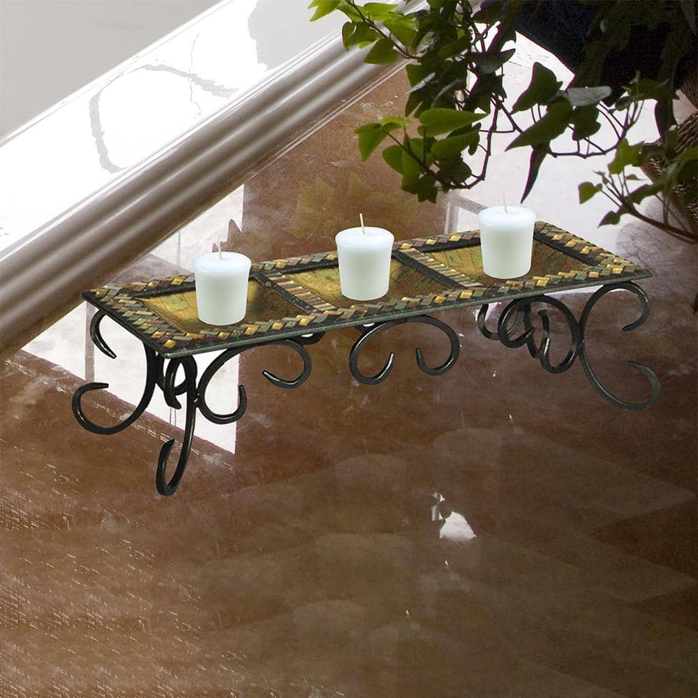 Dale Tiffany Herringbone 2Piece Mosaic Art Glass Candle Holders AC19036 The Home Depot