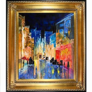 "Street Reproduction with Regency Gold Frame" Canvas Print