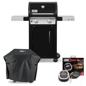 Spirit E-215 2-Burner Propane Grill Combo in Black with Grill Cover and iGrill 2