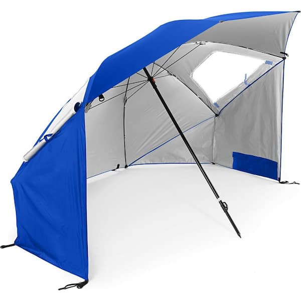 ITOPFOX 8 ft. Blue Rain Canopy Umbrella with SPF 50+ Sun for Camping, Beach and Sports Events