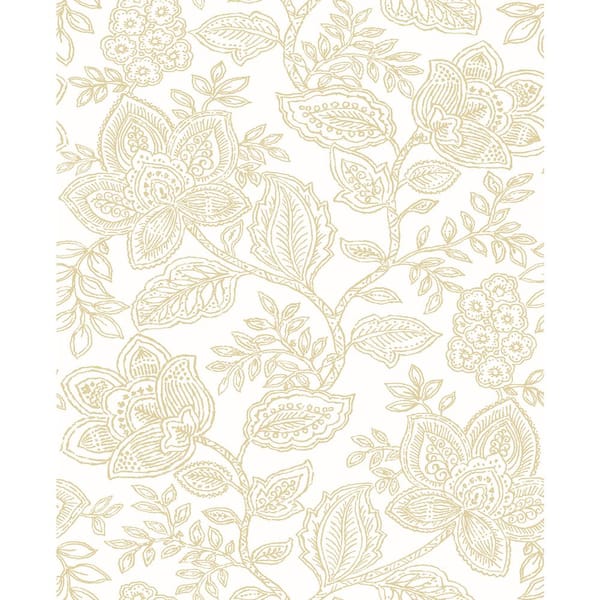A-Street Prints Larkin Khaki Floral Paper Strippable Roll (Covers 56.4 sq. ft.)