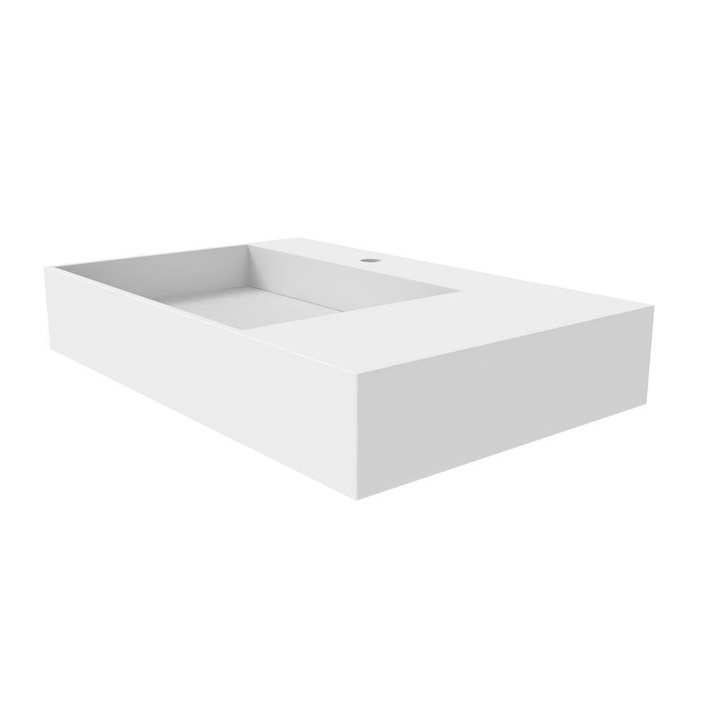 Juniper 30" Matte White Solid Surface Wall-Mounted Bathroom Sink