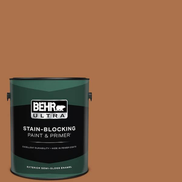 BEHR ULTRA 1 gal. #260D-7 Copper Mountain Semi-Gloss Enamel Exterior Paint & Primer