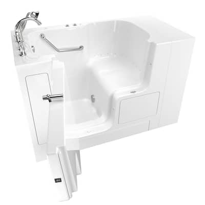 Gelcoat Value Series 52 in. x 32 in. Left Hand Walk-In Air Bathtub with Outward Opening Door in White
