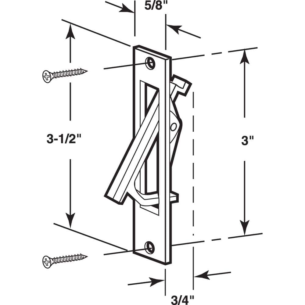 Satin Nickel Pocket Door Flush Pull with Diecast Construction