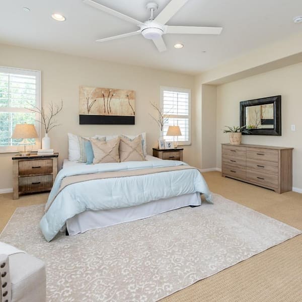 Orbit 60 in. Indoor Matte White Ceiling Fan with Integrated Adjustable LED Light with Remote Included