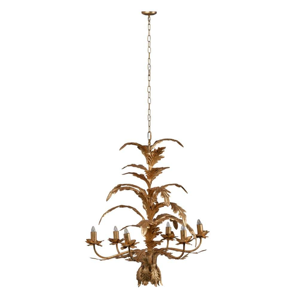 A & B Home Valerio 6-Light Antique Gold Chandelier 43463-DS - The Home Depot