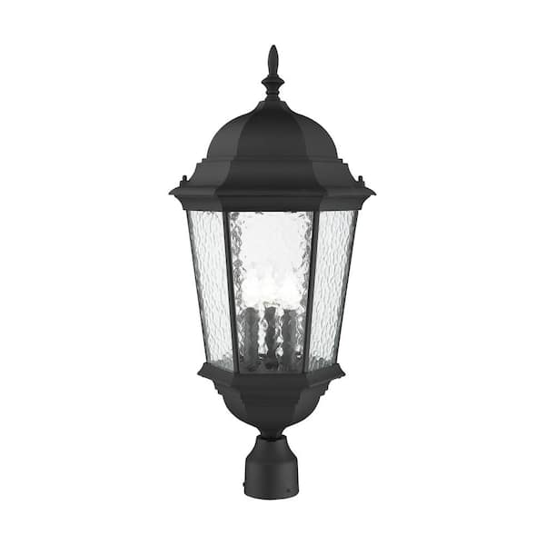 Hamilton 3 Light Textured Black Outdoor Post Top Lantern Hamilton 3 Light Textured Black Outdoor Post Top Lantern