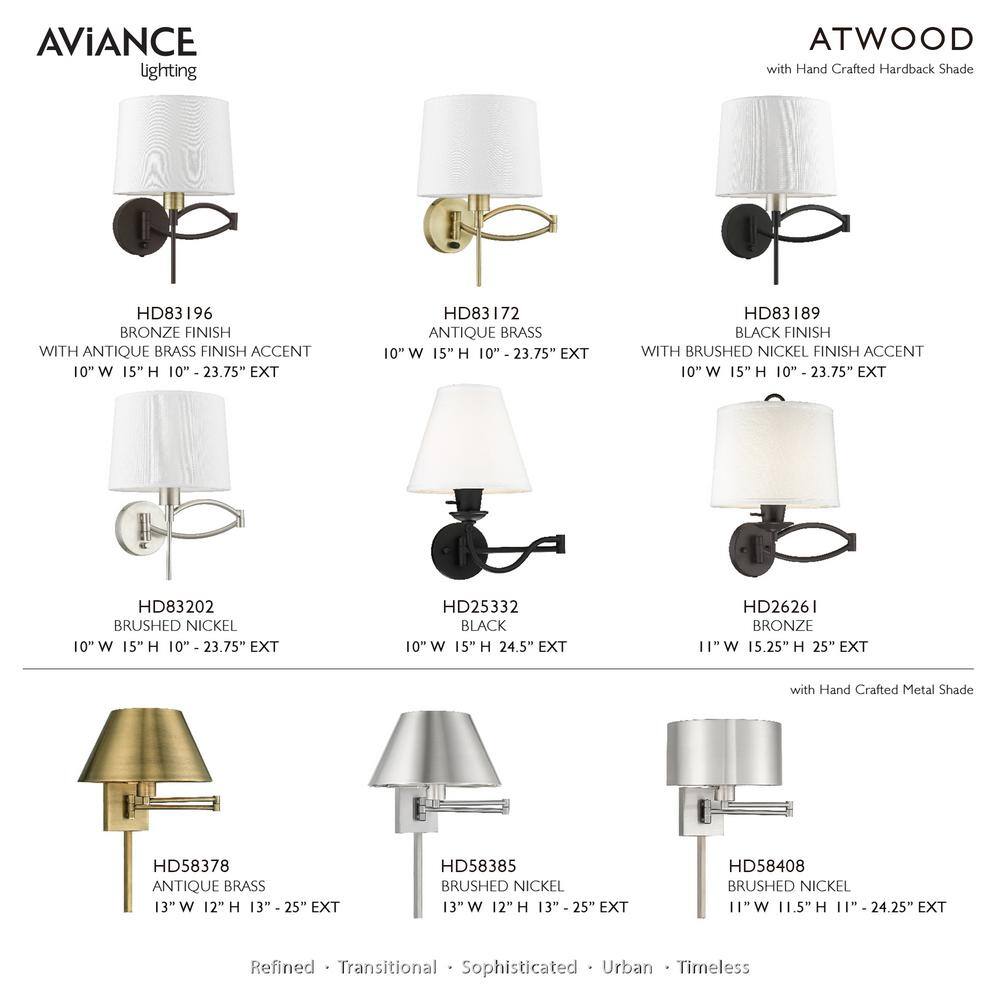 Elegant Brushed Nickel Swing Arm Wall Lamp with Hand-Crafted Shade