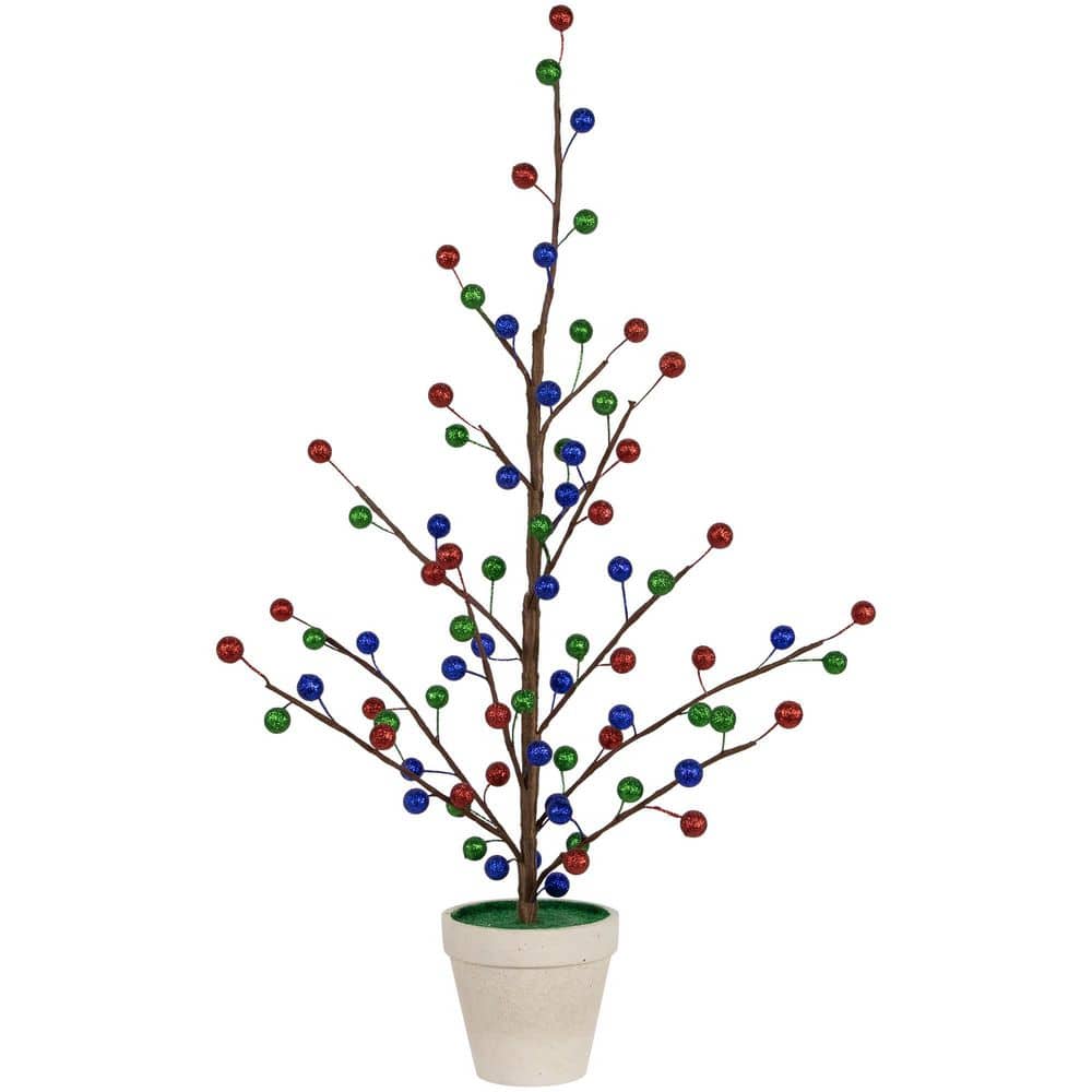 "Glittered Ball Ornament Artificial Christmas Tree - Unlit - 24""" price history on PriceWatchPro