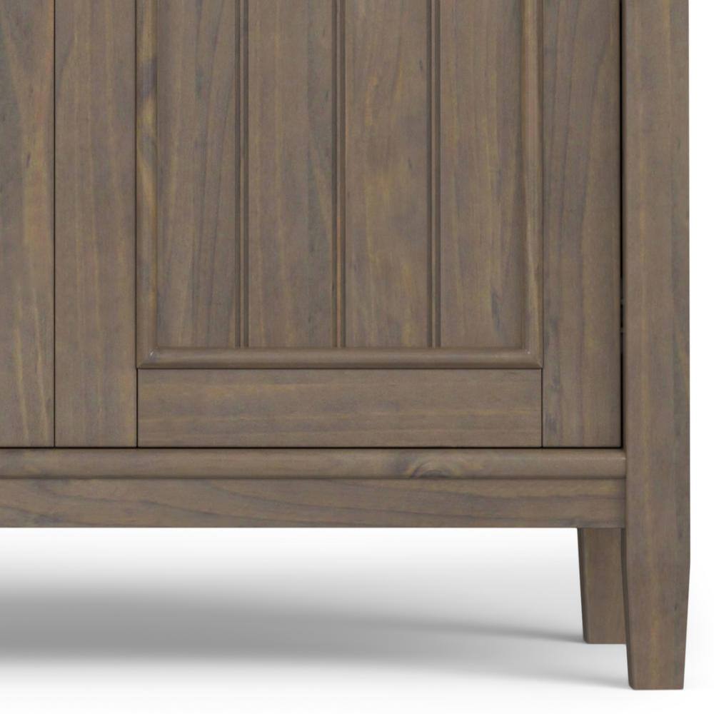 Lev 32" Smoky Brown Solid Wood Low Storage Cabinet