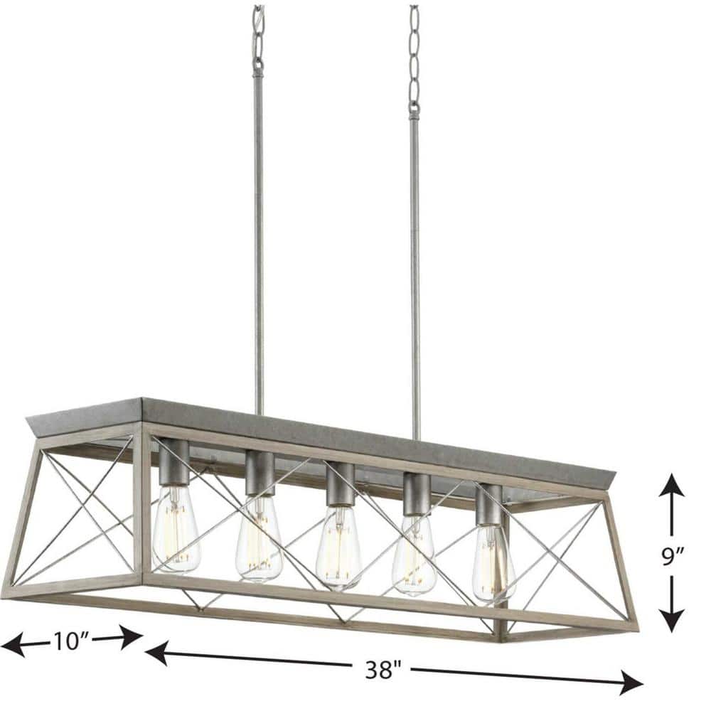 Briarwood Galvanized Steel 5-Light Linear Chandelier